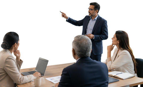 School leaders reviewing institutional performance